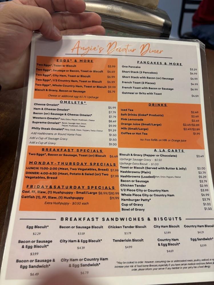 Angie's Decatur Diner Menu image 2